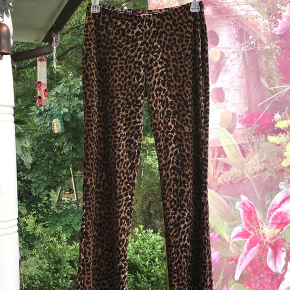 Hot Kiss Pants - HOT KISS 💋🐾 Animal Print Flared Velour Pants